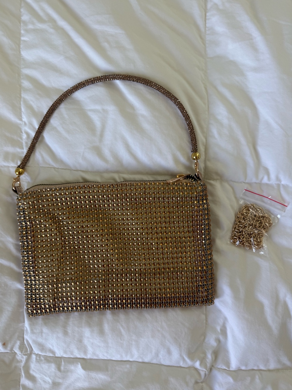 Multicolor Gold Rhinestone Handbag Purse - Picture 6 of 6